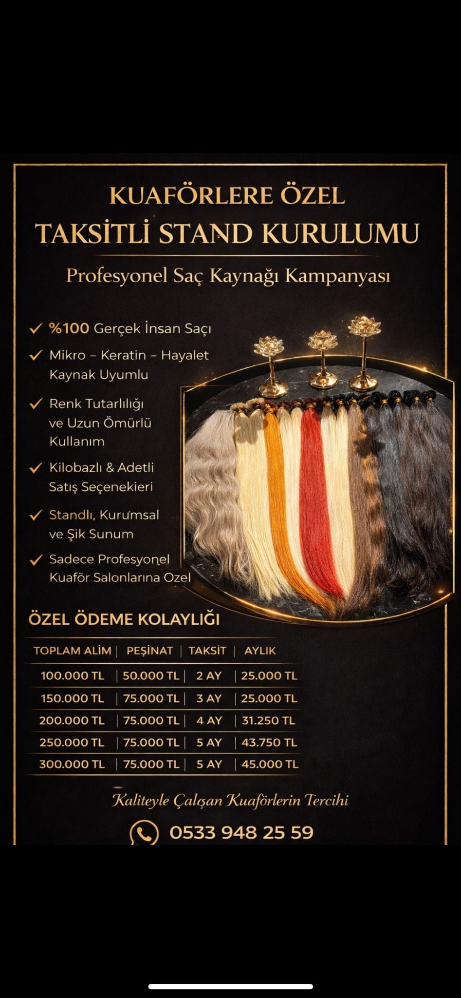 S&G Kuaförlere Özel Taksitli Stand Kurulumu Kampanyası
